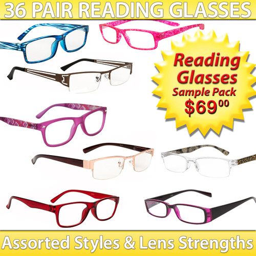 Reading Glasses Package Deal ~ SPRD2 (36 pcs.) Assorted Styles