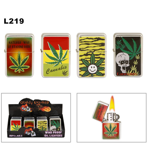 Wholesale Oil Lighters L219 Assorted Marijuana Graphics