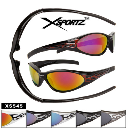 Xsportz™ Men's Sports Sunglasses - Style # XS545 (12 pcs.) Flames!