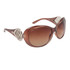 Fashion Sunglasses by Designer Eyewear DE125 Transparent Brown Frame w/Silver Accents