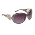 Fashion Sunglasses by Designer Eyewear DE125 Transparent Grey Frame w/Silver Accents
