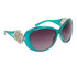 Fashion Sunglasses by Designer Eyewear DE125 Transparent Turquoise Frame w/Silver Accents