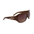 Rhinestone Flower Temple Fashion Sunglasses - Style #DI126 Brown w/Amber Flower