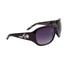 Rhinestone Flower Temple Fashion Sunglasses - Style #DI126 Black w/Pink Flower