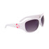 Rhinestone Flower Temple Fashion Sunglasses - Style #DI126 White w/Pink Flower