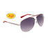 Metal Aviator Sunglasses DE590 Spring Hinge Silver/Red