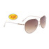 Metal Aviator Sunglasses Wholesale - Style #677 Spring Hinge Gold/White