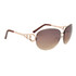 Ladies Fashion Aviator Sunglasses 688 Gold Frame w/Brown Tips
