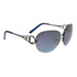 Ladies Fashion Aviator Sunglasses 688 Gun Metal Frame w/Blue Tips