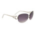Ladies Fashion Aviator Sunglasses 688 Silver Frame w/White Tips