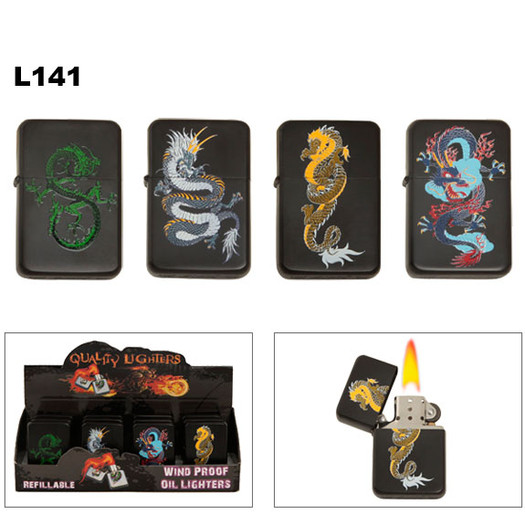 Wholesale Lighters Dragons L141 (1 doz.) Fluid NOT included.