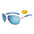 Wholesale Xsportz™ Sunglasses by the Dozen - Style # XS533  Silver/Blue with Blue Flash Mirror