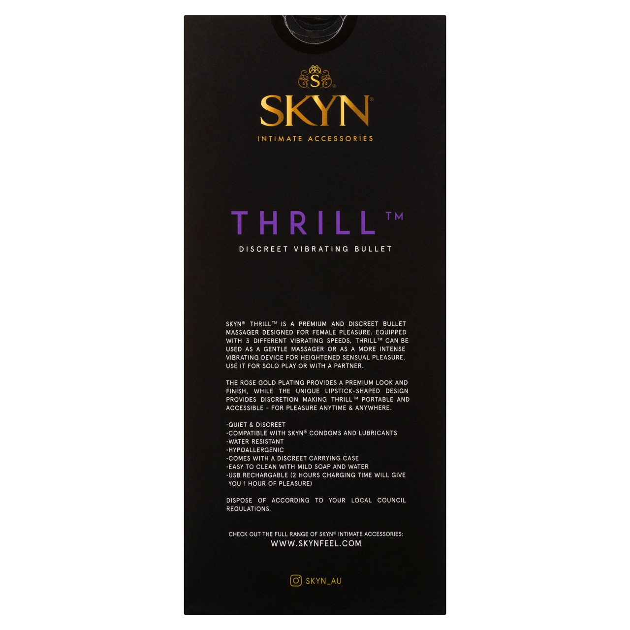 SKYN Thrill Discreet Vibrating Bullet