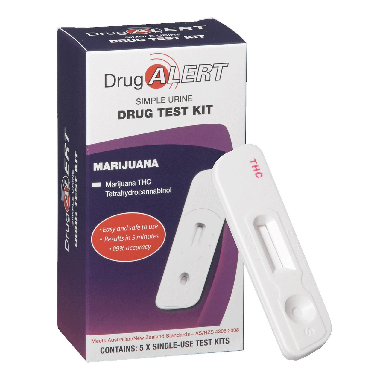 Drug Alert Marijuana Drug Test Kit x 5 Single Use Tests