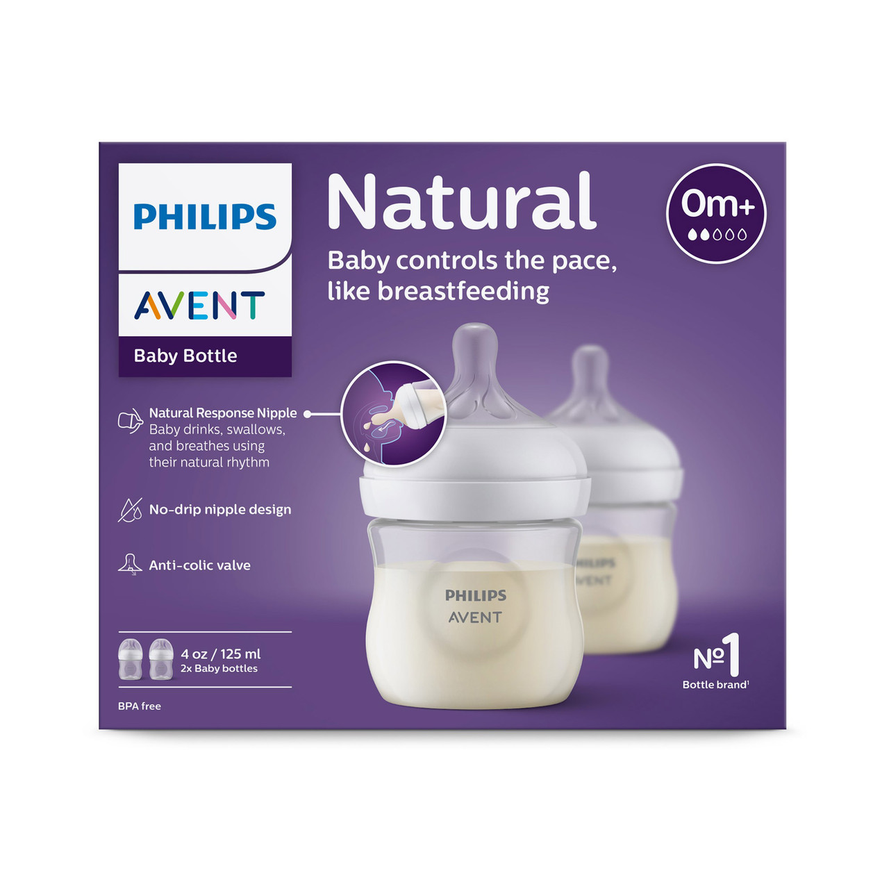 Avent natural bottle discount 125ml twin pack