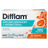 Difflam Sore Throat Lozenges Orange Flavour 16s