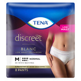 TENA Discreet Women's Low Waist Underwear White Medium (M) 8 Pack