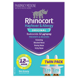Rhinocort Hayfever & Allergy Original Nasal Spray 2 x 120 Sprays – Budesonide 32mcg, Non‑Drowsy