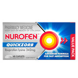 Nurofen Quickzorb Quick Pain Relief Caplets 342mg Ibuprofen 48 pack Nurofen Quickzorb Quick Pain Relief Caplets 342mg Ibuprofen 48 pack