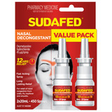 Sudafed Nasal Decongestant Sinus Relief Spray Value Pack 2x 20mL Sudafed Nasal Decongestant Sinus Relief Spray Value Pack 2x 20mL