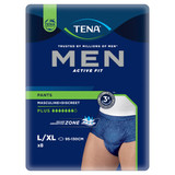 TENA Men Active Fit Pants Plus Navy Large/Extra Large (L/XL) 8 Pack