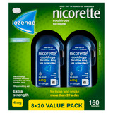 Nicorette Quit Smoking Extra Strength Cooldrops Nicotine Lozenge Icy Mint 8 x 20 Pack