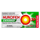 Nurofen Zavance Fast Pain Relief Caplets 256mg Ibuprofen 48 Value Pack