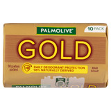 Palmolive Gold Bar Soap, 10 Pack x 90g, Daily Deodorant Protection