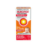 Nurofen For Children Baby 3+ Months Pain and Fever Relief Concentrated Liquid 200mg/5ml Ibuprofen Strawberry 50ml