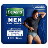 Depend Real Fit Night Defence Incontinence Underwear Men Large 8 Pack
