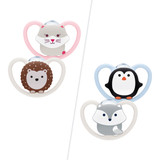 NUK Space Baby Dummy 0-6m, With Extra Ventilation, BPA-Free Silicone, 2 Pack - Assorted