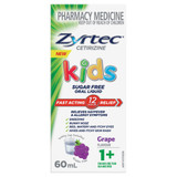 Zyrtec Kids Allergy & Hayfever Relief Antihistamine Grape Liquid 60mL