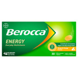 Berocca Energy Vitamin B & C Mango & Orange Flavour Effervescent Tablets 30 Pack