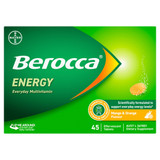 Berocca Energy Vitamin B & C Mango & Orange Flavour Effervescent Tablets 45 Pack