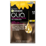 Garnier Olia 6.0 Light Brown Permanent Hair Colour No Ammonia, 60% Oils
