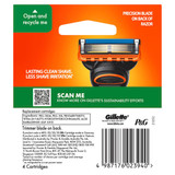 Gillette Fusion Power Razor Blades 4 Cartridges Refills, Shave Care 4 Pack