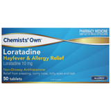 Chemists' Own Loratadine Hayfever & Allergy Relief Tablets 10mg 50 Chemists' Own Loratadine Hayfever & Allergy Relief Tablets 10mg 50