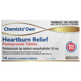 Chemists' Own Heartburn Relief Pantoprazole Tablets 20mg 14s Chemists' Own Heartburn Relief Pantoprazole Tablets 20mg 14s