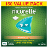 Nicorette Quit Smoking Regular Strength Nicotine Gum Freshfruit 150 Pack