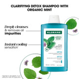 Klorane Hair & Scalp Detox Clarifying Shampoo with Organic Mint-  For All Hair Types- 400ml 