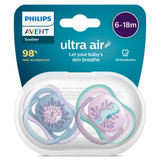 Philips Avent Ultra Air Soother, 6-18 months, Deco Mixed, 2-pack, SCF085/40
