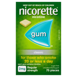 Nicorette Quit Smoking Regular Strength Nicotine Gum Classic 75 Pack