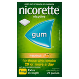 Nicorette Quit  Smoking Aid Nicotine 4mg Freshfruit Extra Strength  Chewing Gum - Sugar‑Free Smoking Cessation Aid-75 Pack