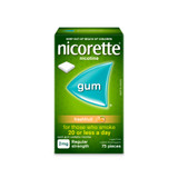 Nicorette Quit Smoking Aid Nicotine 2mg Freshfruit Regular Strength Nicotine Chewing Gum Sugar‑Free Stop Smoking Aid – 75 Pieces