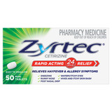 Zyrtec Rapid Acting Hayfever & Allergy Relief Antihistamine Mini Tablets 50 Pack
