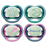 Philips Avent Ultra Air Soother Nighttime Glow, 6-18 months, 2-pack, Philips Avent Ultra Air Soother Nighttime Glow, 6-18 months, 2-pack,