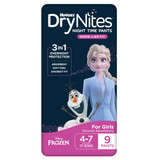 DryNites Night Time Pants for Girls 4-7 Years (17-30kg) 9 Count
