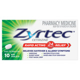 Zyrtec Rapid Acting Hayfever & Allergy Relief Antihistamine Mini Tablets 10 Pack Zyrtec Rapid Acting Hayfever & Allergy Relief Antihistamine Mini Tablets 10 Pack