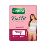 Depend Real Fit Incontinence Underwear Regular Women Large 8 Pack Depend Real Fit Incontinence Underwear Regular Women Large 8 Pack