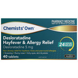 Chemists' Own Desloratadine Hayfever & Allergy Relief Tablets 40